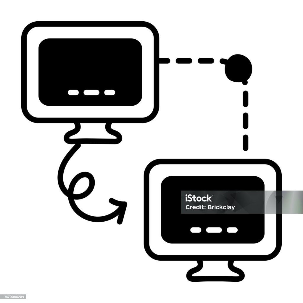 Computer Connection Icone Computer Connection Stock Illustration - Download Image Now - Computer ...