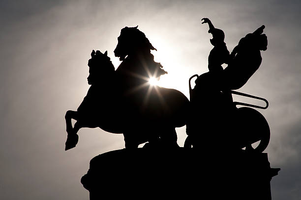istock Budapest - Detail of  Millennium Monument in silhouette 157008917