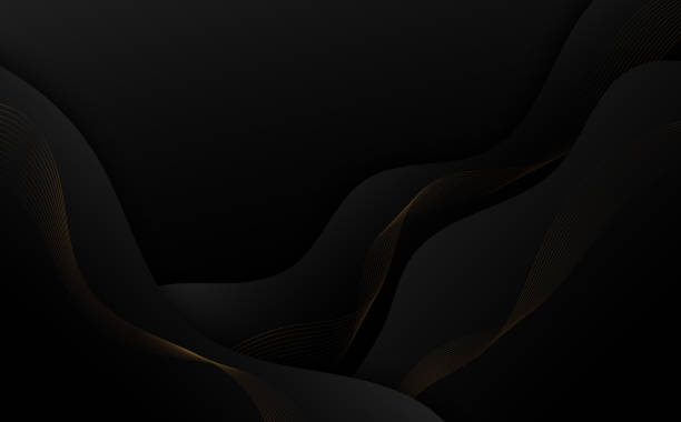Abstract gradient black and gray stripe lines decorative artwork. Overalpping with luxury golden lines design background. Abstract gradient black and gray stripe lines decorative artwork. Overalpping with luxury golden lines design background. illustration dark stock illustrations