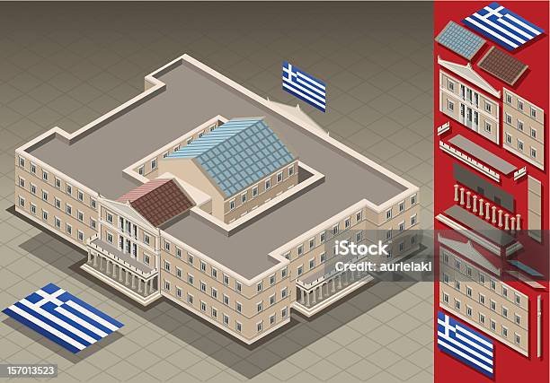 Isometric Griechisches Parlament Stock Vektor Art und mehr Bilder von Athen - Griechenland - Athen - Griechenland, Parlamentsgebäude - Regierungsgebäude, Architektonische Säule