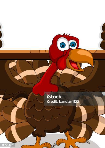 Turkey Cartoon With Blank Board Stock Illustration - Download Image Now - Animal, Anthropomorphic, Autumn