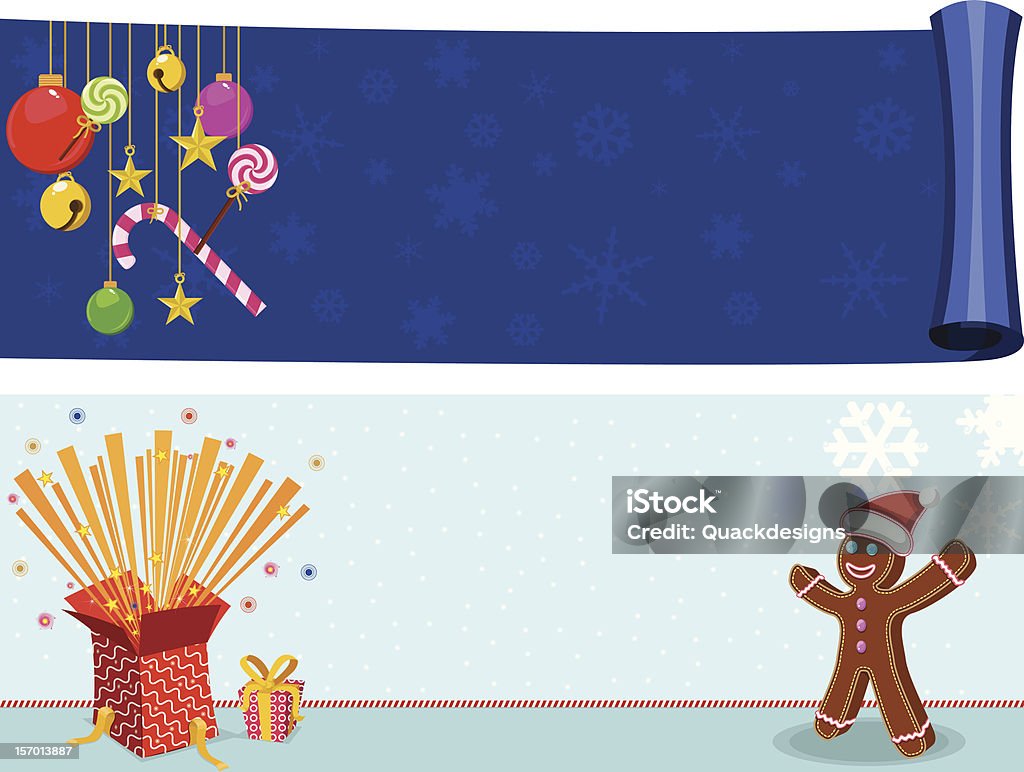 Christmas Banner diseño - arte vectorial de Caja de regalo libre de derechos