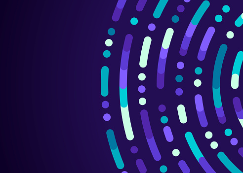 Circle dash dot abstract lines background pattern design.