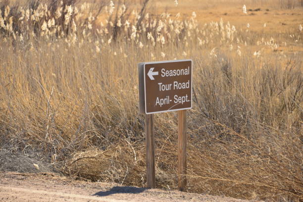 istock Seasonal Tour Sign At Park 1570153042