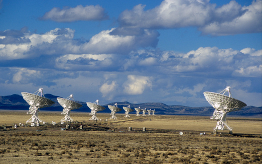 Very Large Array Radio Telescopes near Socorro, NM. Each telescope is 82 feet in diameter.