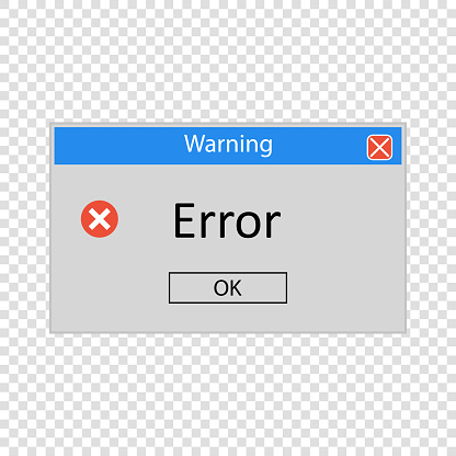 Basic Error Image Error Message System Error Vector Illustration Window Operating System ...