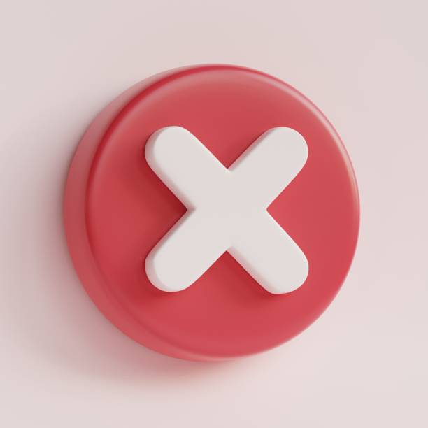 istock Negative or decline sign. Cross mark sign delete or remove button icon. 3d render illustration 1570222205