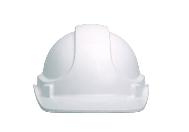 casco bianco - white hardhat foto e immagini stock