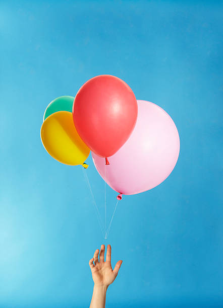 colored balloons stock photo