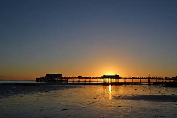 Dramatic Sunset Behind the Pier in Worthing, West Sussex