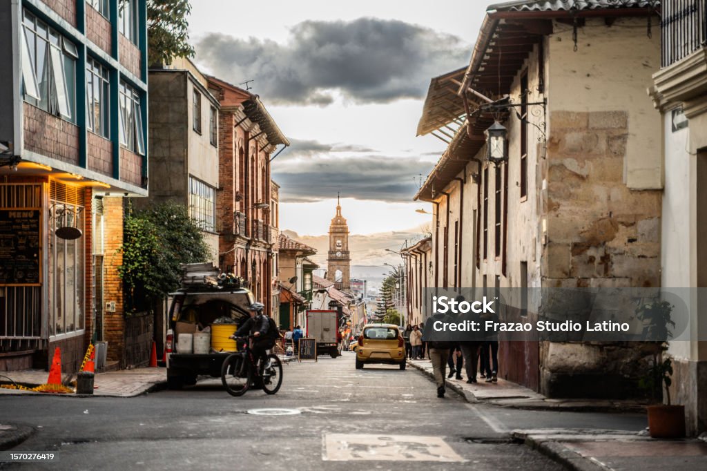 Historic La Candelaria neighborhood in Bogota Bogota Stock Photo