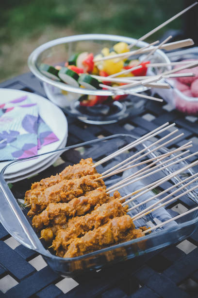 Marinated Malaysia Chicken satay stock photo