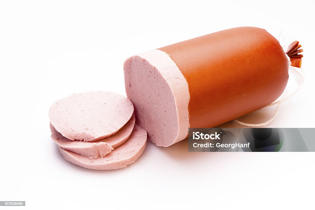 Pork sausage Pork sausage with shadow. Back Lit Stock Photo