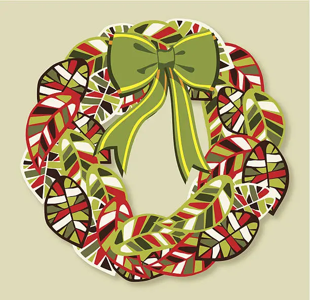 Vector illustration of Diversity leaves Christmas wreath