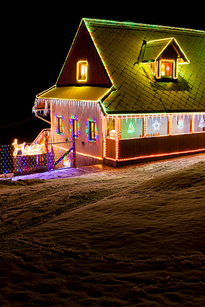 istock houses at Christmas 157031164