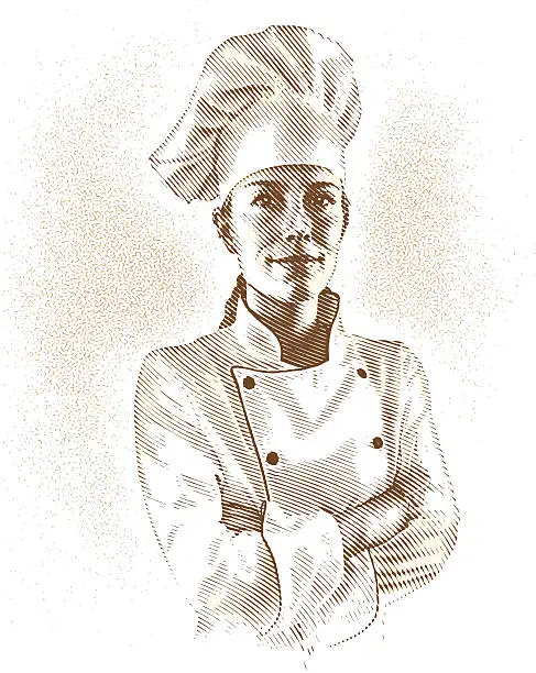 Vector illustration of Portrait of Chef