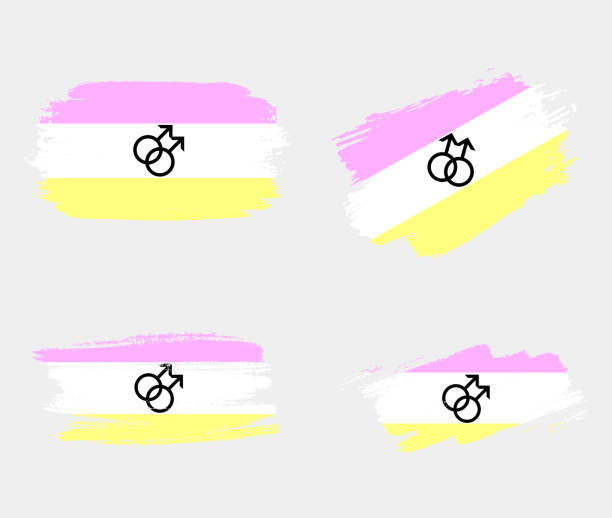 illustrazioni stock, clip art, cartoni animati e icone di tendenza di twink pride flag dipinto con pennello su sfondo bianco. concetto di diritti lgbt. poster moderno delle parate dell'orgoglio. illustrazione vettoriale - twink