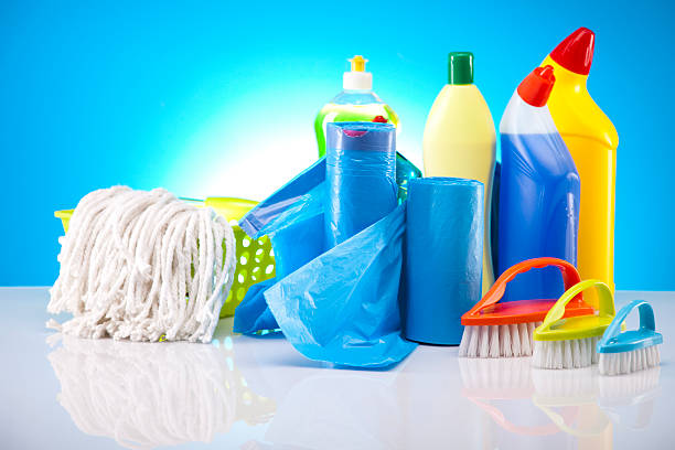 istock Variety of cleaning products 157032468