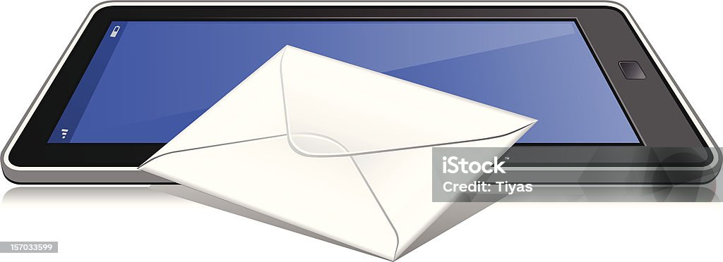 Message sur une tablette - clipart vectoriel de Service postal libre de droits