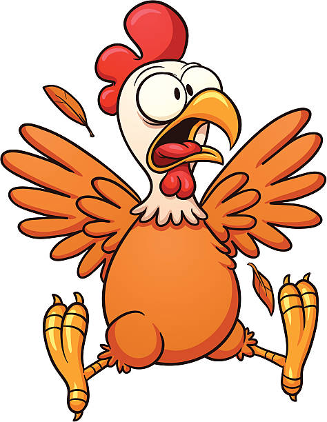stockillustraties, clipart, cartoons en iconen met scared chicken - angst
