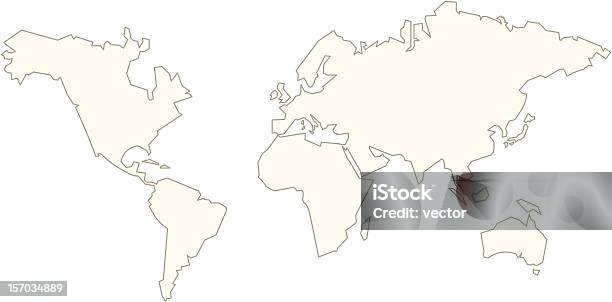 Mondo Vettore - Immagini vettoriali stock e altre immagini di Asia - Asia, Australia, Carta geografica