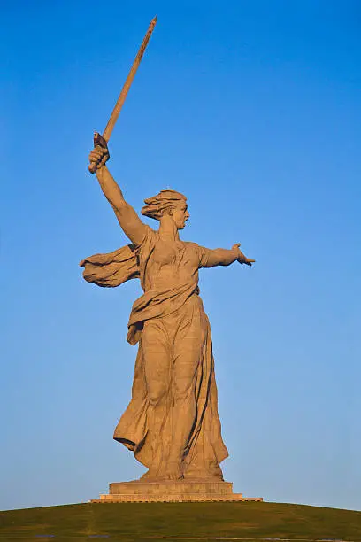 Central figure of the memorial complex at Mamaev burial in Volgograd