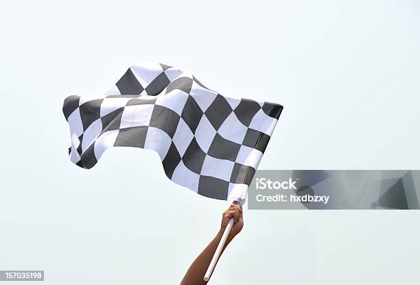 Checkered Racing Flag Stock Photo - Download Image Now - Checkered Flag, Flag, Finish Line