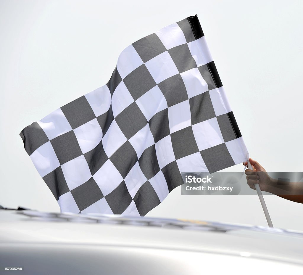 Drapeau à damier racing - Photo de Stock Car libre de droits