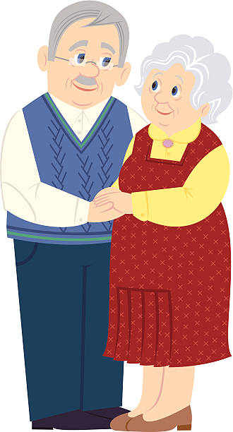 Grandparents vector art illustration