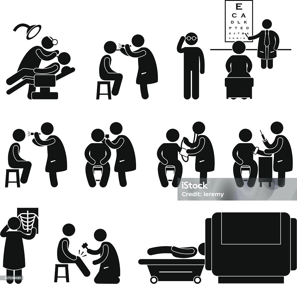 Gesundheit Medizinische Körper Check-Up Pictogram - Lizenzfrei Arzt Vektorgrafik