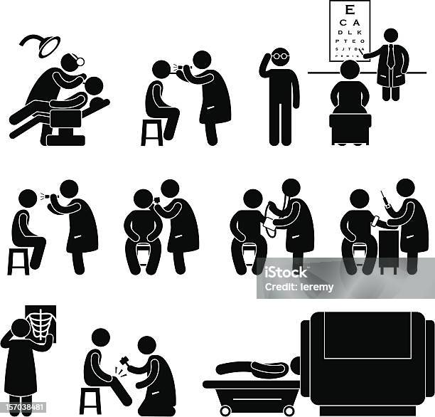 Health Medical Body Check Up Pictogram Stock Illustration - Download Image Now - Doctor, Listening, Dentist