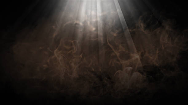istock 4K  Orange Smoke On Black Background. 1570417133