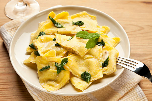 istock Ravioli trifolati pasta with sage 157045618