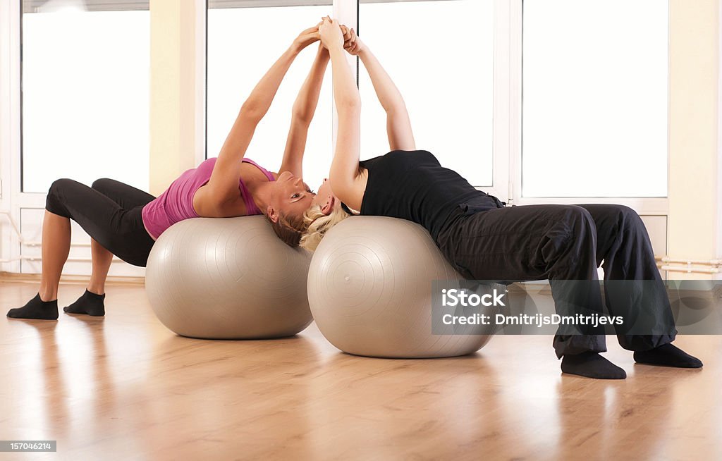 Group of people doing fitness exercise Abdominal Muscle Stock Photo