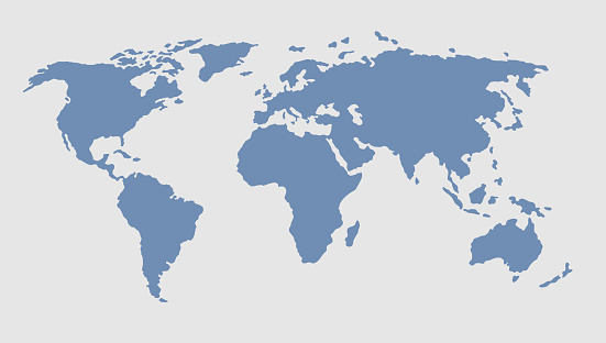 World map. Light silhouette vector illustration.
