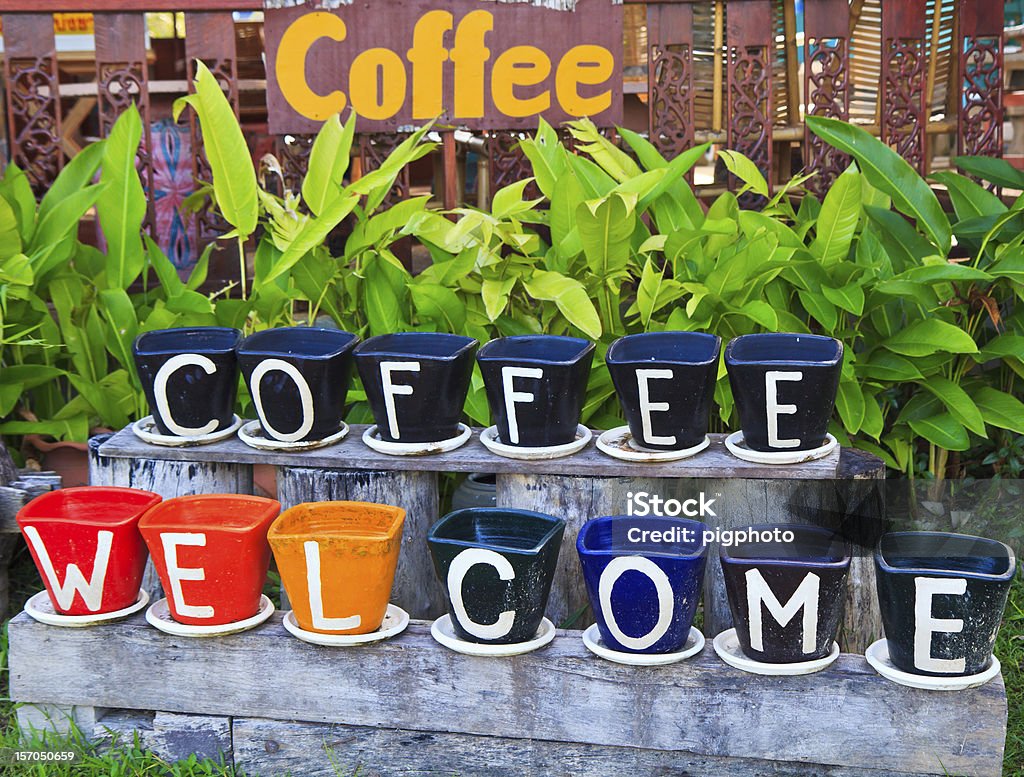 Bem-vindo ao coffee shop da Tailândia - Foto de stock de Butique royalty-free
