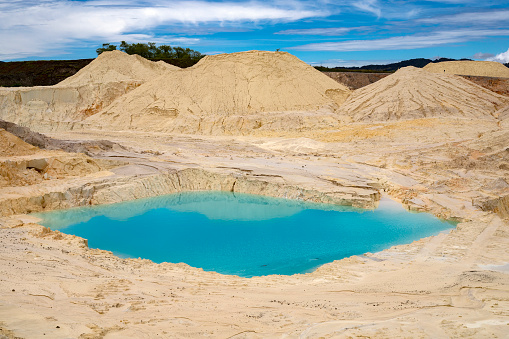 Open foundation kaolin mine - Extraction of white mud and clay