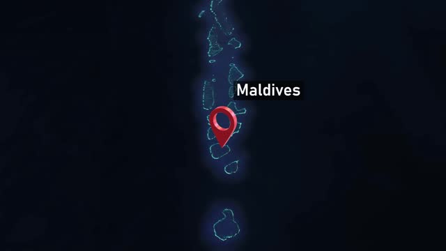 Maldives Country Map Zoom from Space to Earth