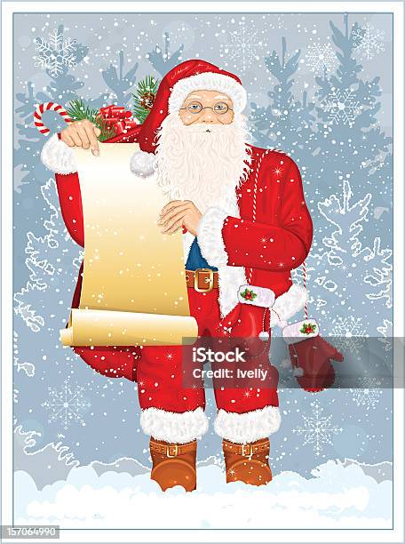 Santa Natale - Immagini vettoriali stock e altre immagini di Babbo Natale - Babbo Natale, Sacca, Allegro