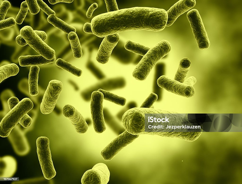 Bactéria células com foco seletivo - Foto de stock de Amarelo royalty-free