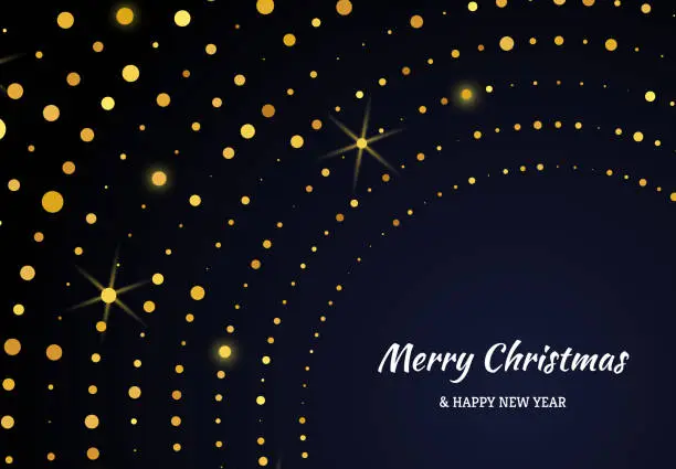 Vector illustration of Merry Christmas of gold glitter pattern