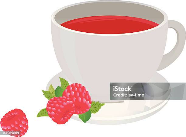 Чайная Чашка — стоковая векторная графика и другие изображения на тему Без людей - Без людей, Белый, Блюдце