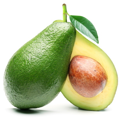 Avocado isolated on a white background.