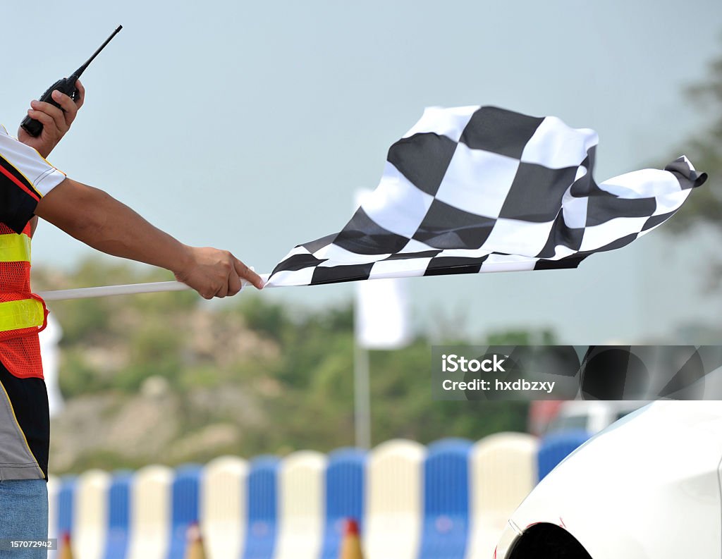 Carreras bandera de cuadros - Foto de stock de Stock Car libre de derechos