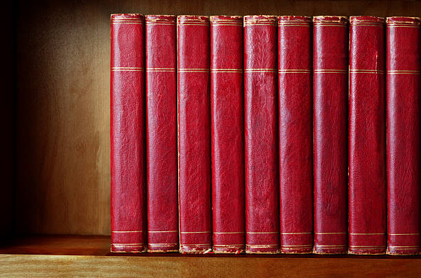 istock Row of Old Books on Shelf 157073339