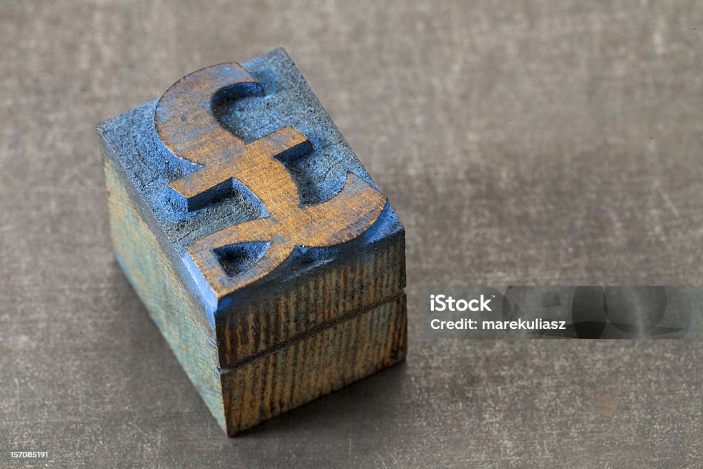 pound symbol-Holz Typ-block - Lizenzfrei Altertümlich Stock-Foto