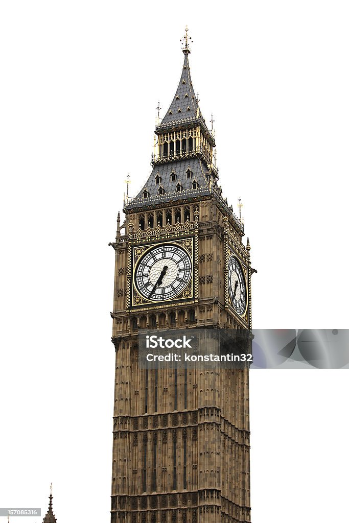Big Ben isolada no branco " - Foto de stock de Antigo royalty-free