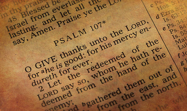 Give Thanks - textured Psalm 107:1 says, "O give thanks unto the Lord, for he is good: for his mercy endureth for ever." (King James Version) psalms stock pictures, royalty-free photos & images