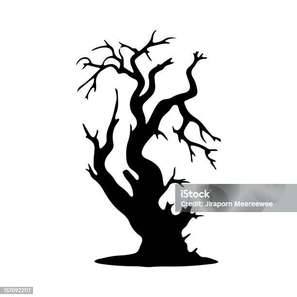 Devious Tree Sticker Tree Devil Scary Scary Halloween Illustration Vector Stock Illustration ...