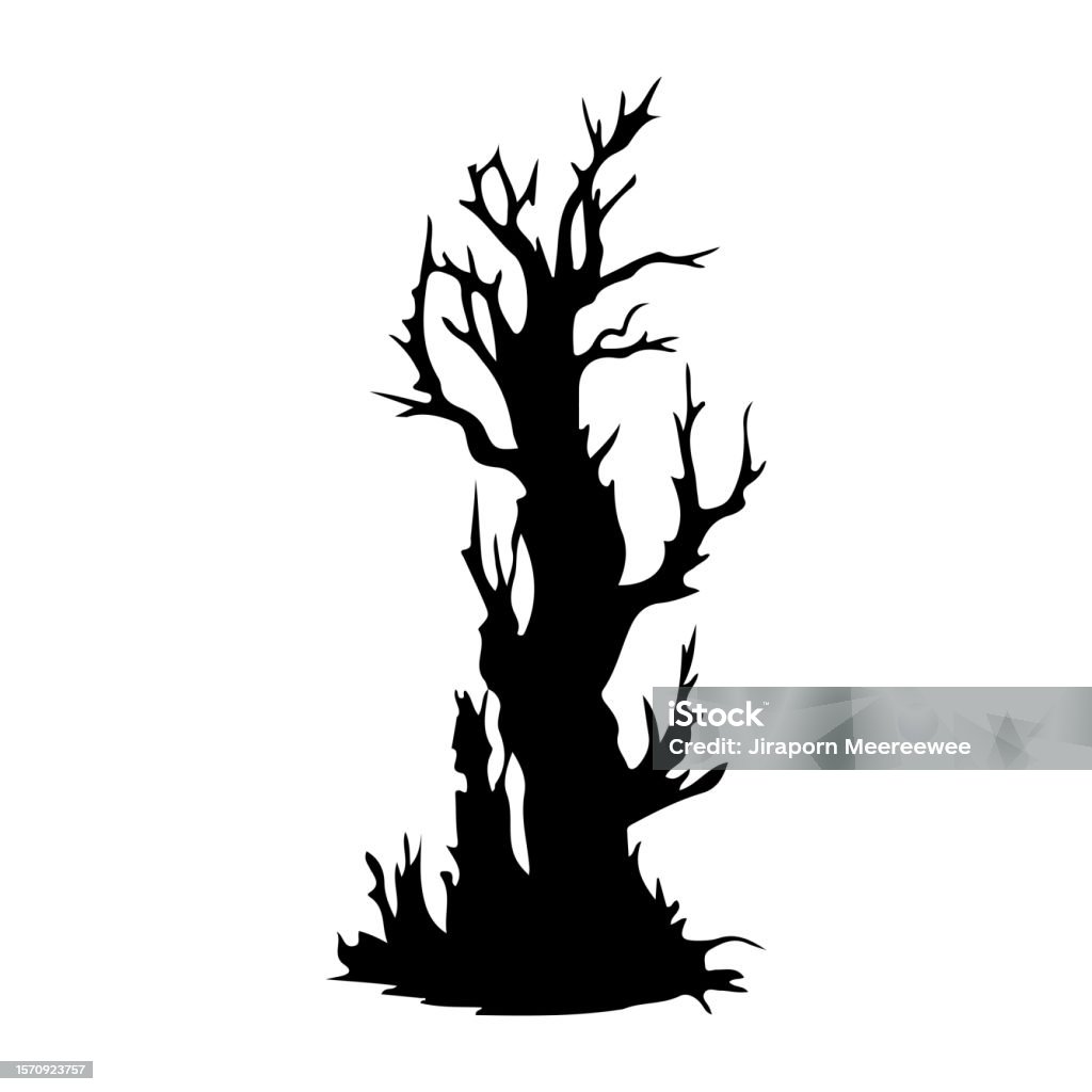Devious Tree Sticker Tree Devil Scary Scary Halloween Illustration Vector Stock Illustration ...
